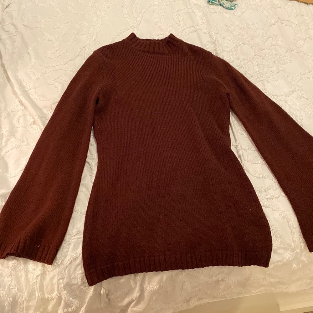 Tobi sweater dress with bell sleeves